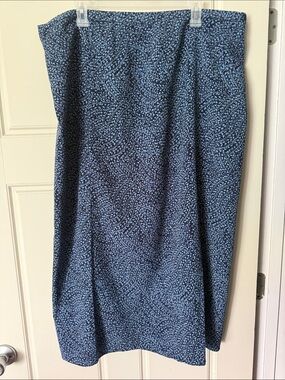 Norton McNaughton Blue Printed Midi Skirt